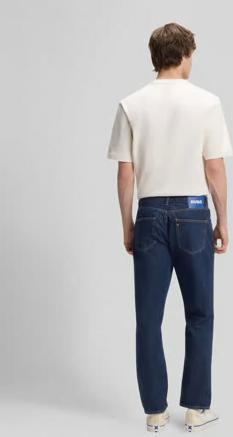 HUGO Blue straight fit jeans van pure katoen model 'JONAH' - Foto 3