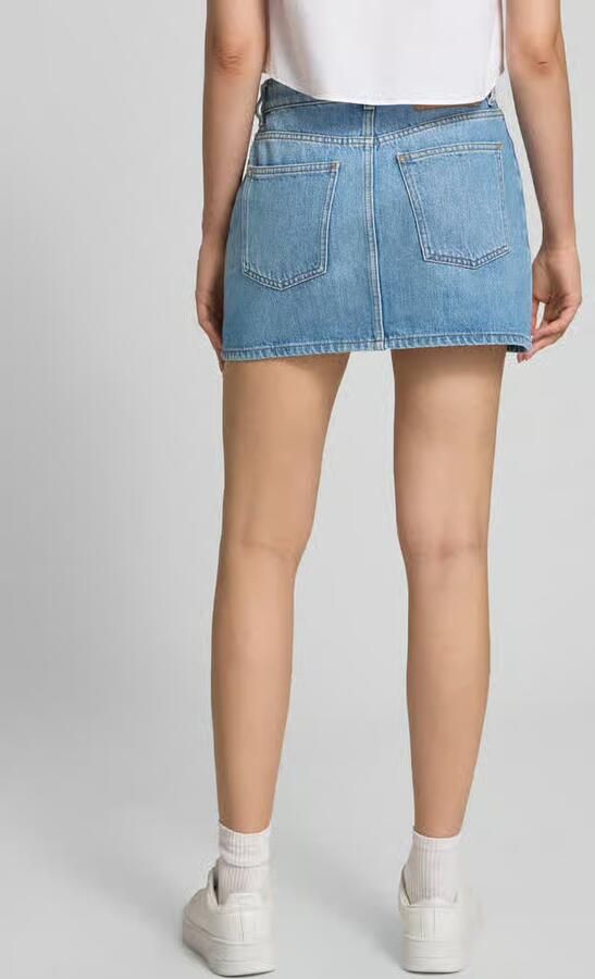 HUGO Blue straight fit mini-rok van 100% katoen in 5-pocketmodel model 'GALANIE_2_B' - Foto 3