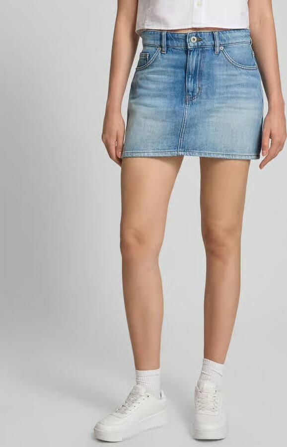 HUGO Blue straight fit mini-rok van 100% katoen in 5-pocketmodel model 'GALANIE_2_B' - Foto 2