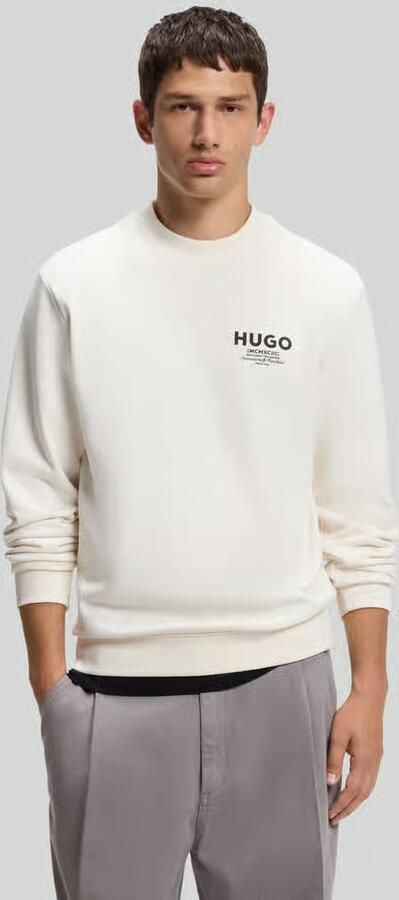 HUGO Blue Regular fit sweatshirt van puur katoen model 'Nespon' - Foto 3