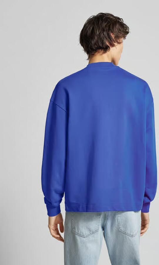 HUGO Blue Sweatshirt met opstaande kraag model 'Nedro'