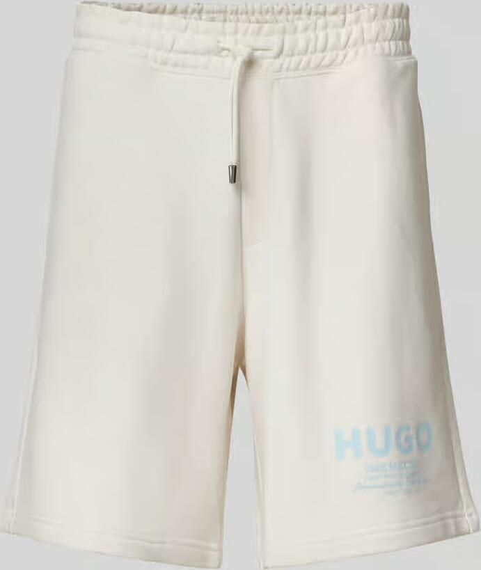 Hugo Blue Sweatshorts met labelprint model 'Nomario'
