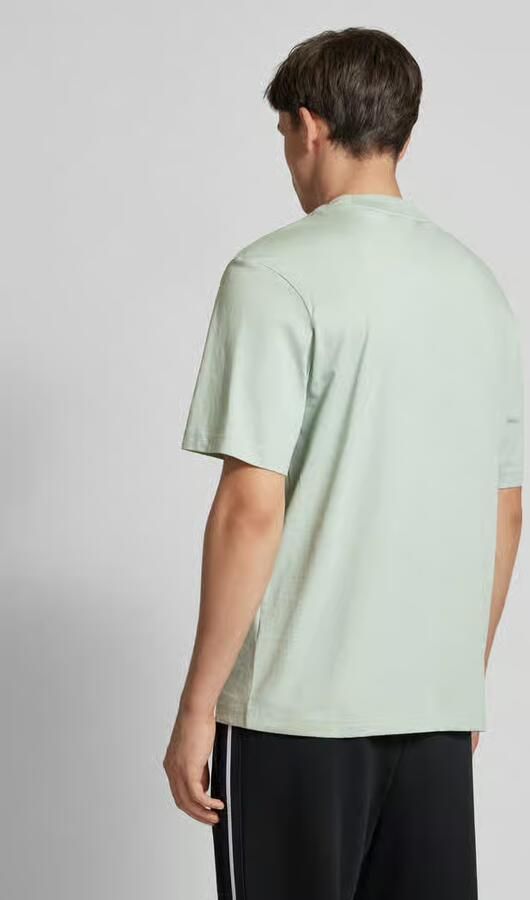 Hugo Blue T-shirt met labelstitching model 'Nieros'
