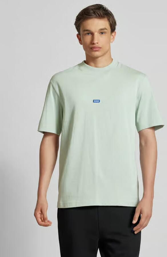 Hugo Blue T-shirt met labelstitching model 'Nieros' - Foto 2