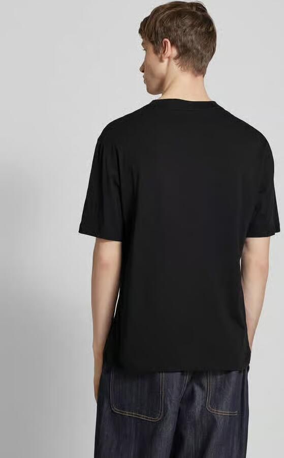 Hugo Blue T-shirt met labelprint model 'Newromi'