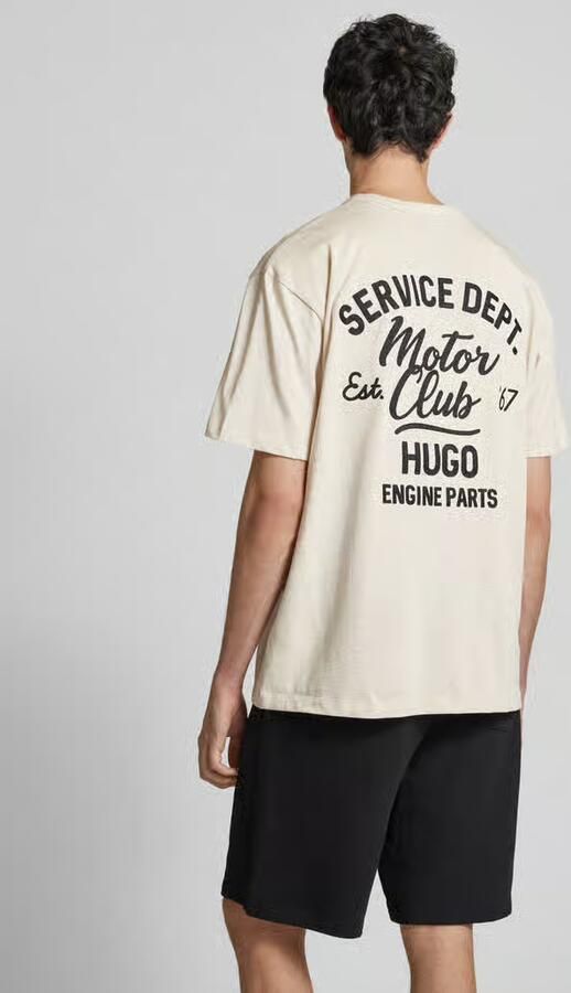 Hugo Blue T-shirt met labelstitching model 'Nampie' - Foto 9