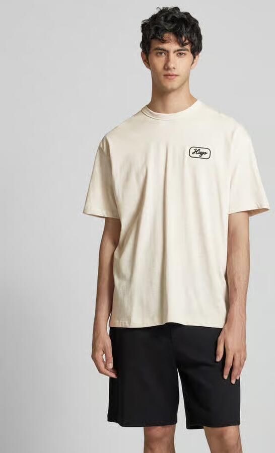 Hugo Blue T-shirt met labelstitching model 'Nampie' - Foto 10