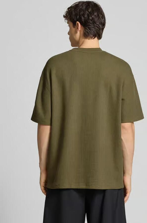 HUGO Blue T-shirt met ronde hals en structuurmotief