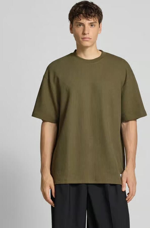 HUGO Blue T-shirt met ronde hals en structuurmotief - Foto 6