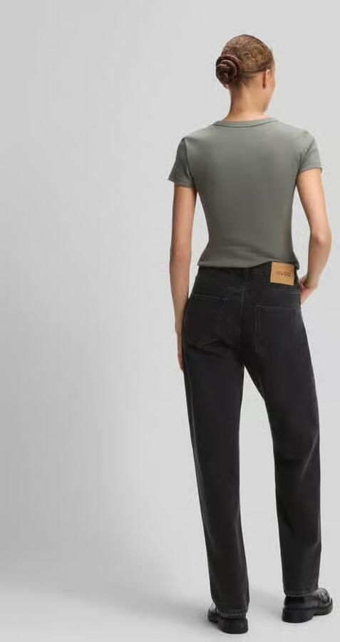 HUGO Blue wide fit jeans met label patch van puur katoen - Foto 3