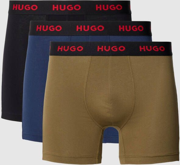 HUGO Boxershort met elastische logoband in een set van 3 stuks