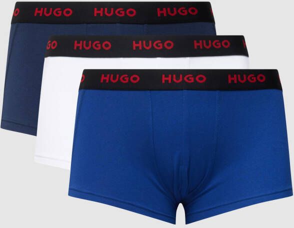 HUGO Boxershort met logo in band in een set van 3 stuks model 'Triplet Trunk'