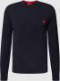 Hugo Boss Blauwe Sweaters met Geribbelde Kraag en Manchetten Blauw Heren - Thumbnail 3