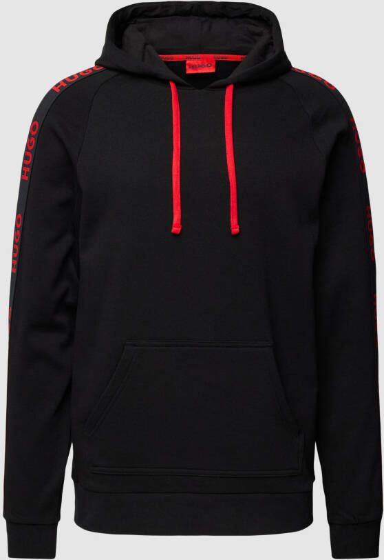 HUGO Hoodie van katoen met labeldetails model 'Sporty'
