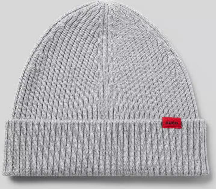 HUGO Beanie van zuivere geribde scheerwol model 'XOLA' - Foto 3