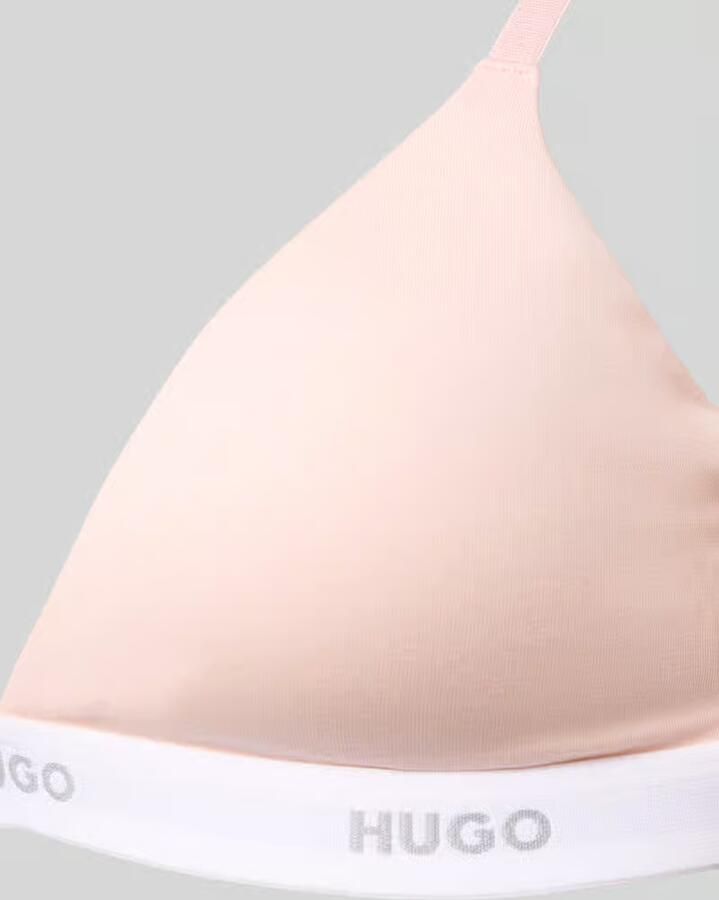 HUGO underwear Triangel-bh Van stretch-katoen met logo-onderborstband