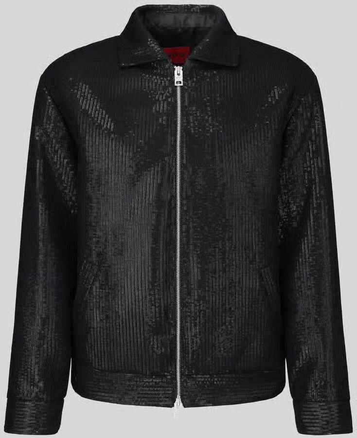 HUGO Bomberjack met glanzende structuurlook