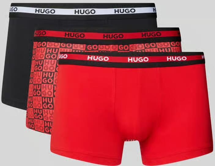 HUGO Boxershort van katoenmix in een set van 3 stuks model 'PLANET'