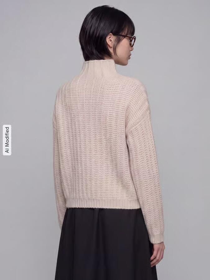 HUGO boxy fit gebreide pullover van katoenmix met mix van wol en alpaca model 'Safineyny' - Foto 3
