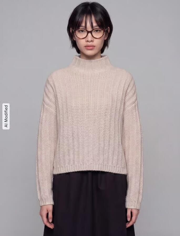 HUGO boxy fit gebreide pullover van katoenmix met mix van wol en alpaca model 'Safineyny' - Foto 2