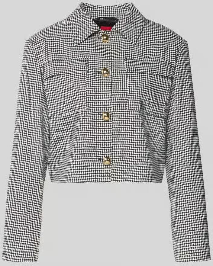 HUGO Boxy fit korte blazer met vichy-motief model 'ALERO-2'