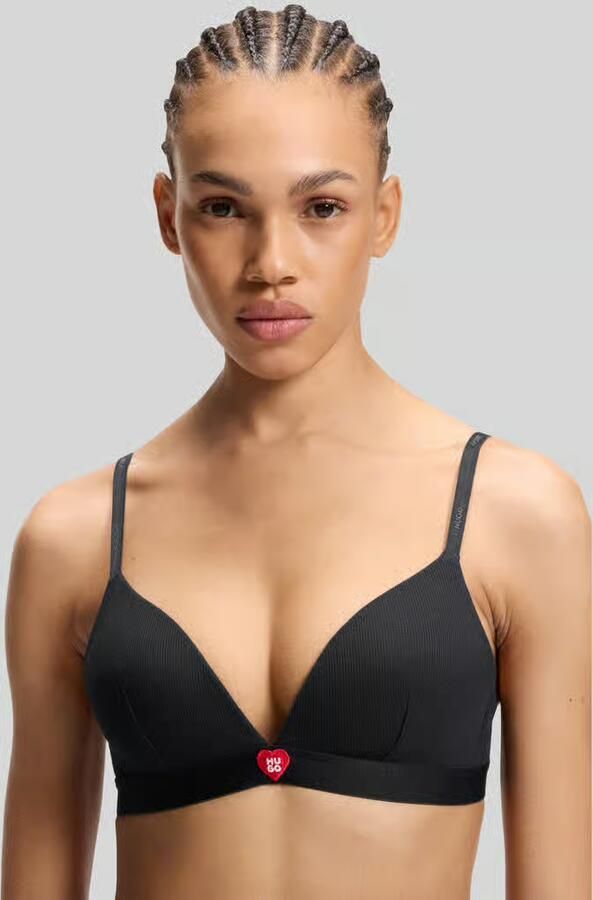 HUGO bralette met logodetail model ' HEART TRIANGLE'