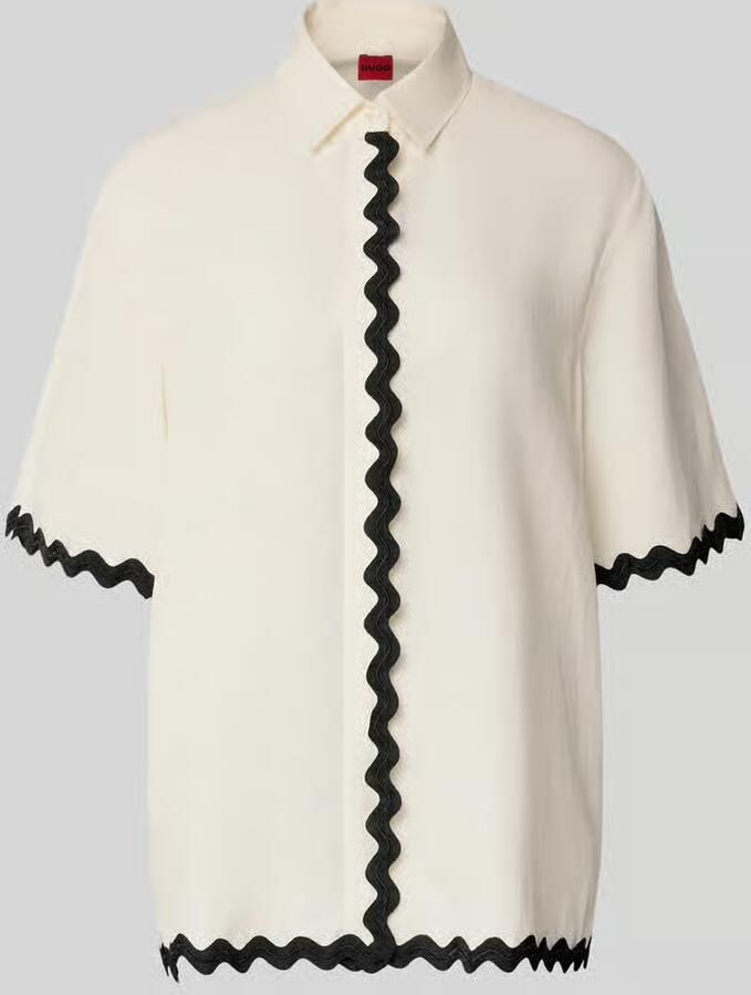 HUGO comfort fit overhemdblouse van mix van lyocell en linnen model 'CAMULE-1' - Foto 2