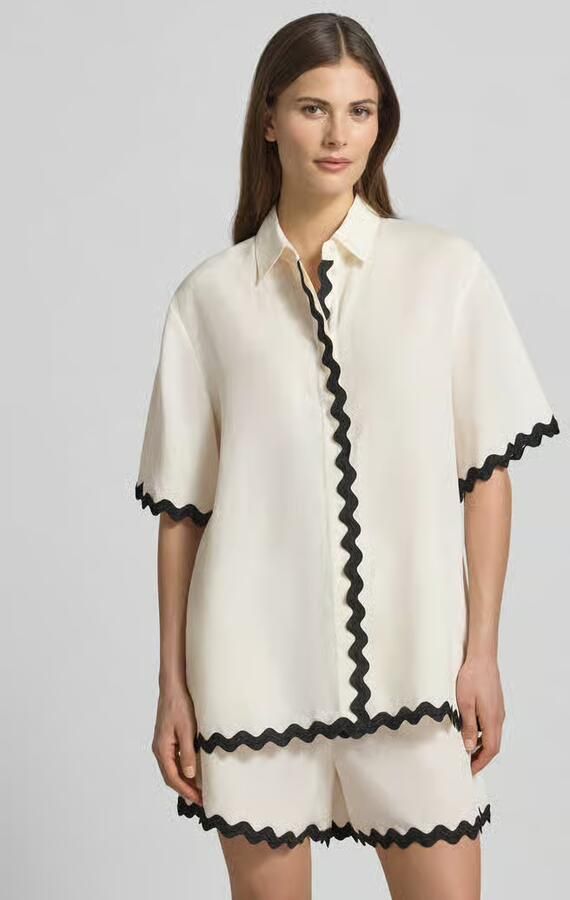 HUGO comfort fit overhemdblouse van mix van lyocell en linnen model 'CAMULE-1' - Foto 4