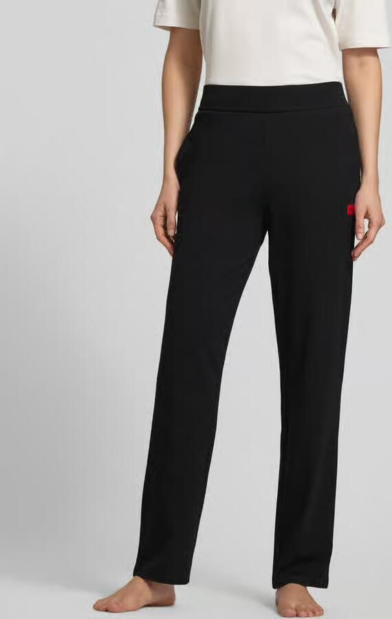 HUGO Comfort fit sweatpants van een mix van katoen en modal model 'SIGNATURE' - Foto 2