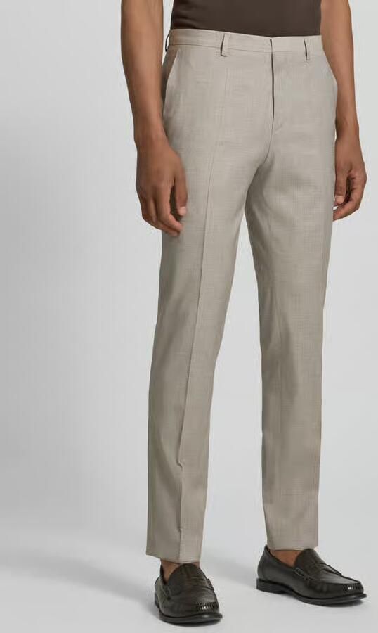 HUGO extra slim fit pantalon van mix van viscose en scheerwol model 'HESTEN253X' - Foto 2