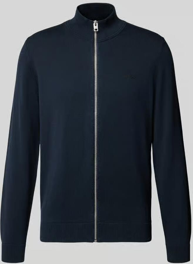 HUGO Regular fit gebreid jack van puur katoen model 'San Jacomo-C'