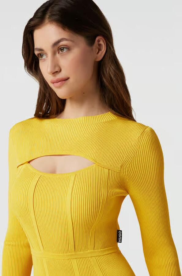 HUGO Gebreide jurk met labeldetail