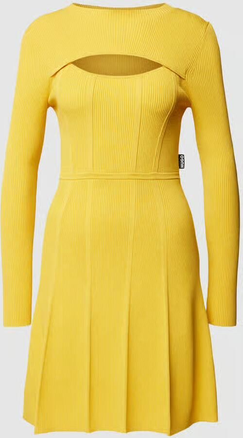 HUGO Gebreide jurk met labeldetail - Foto 2