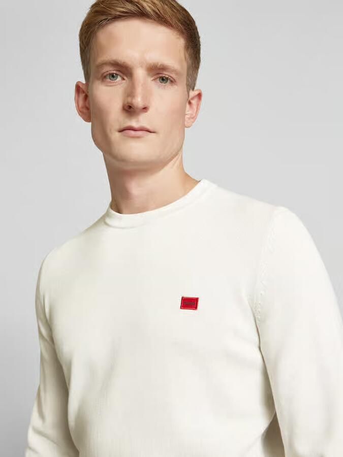 HUGO Gebreide pullover met labelbadge model 'San Cassius'