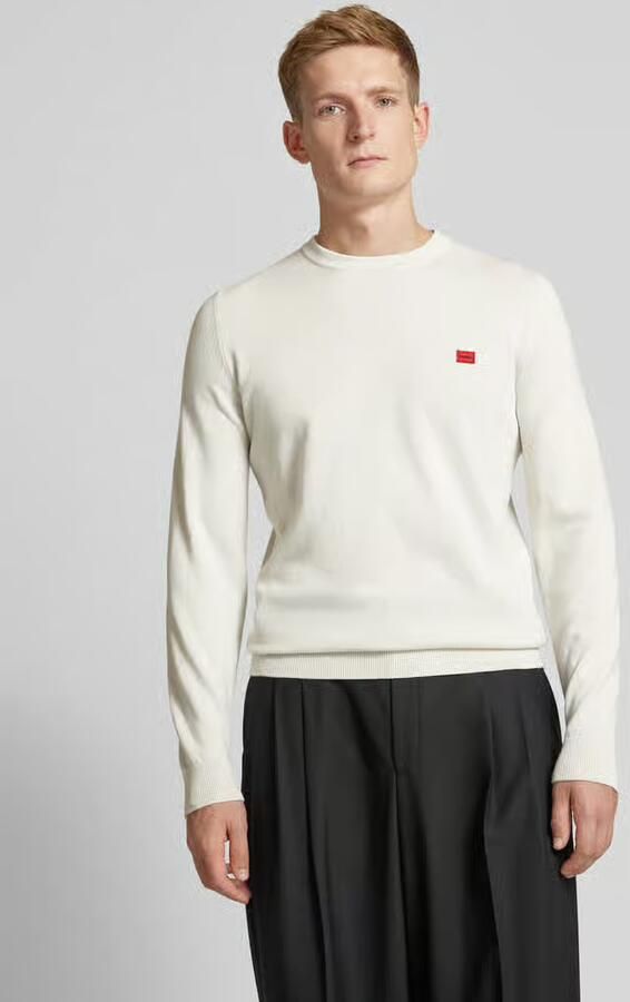 HUGO Gebreide pullover met labelbadge model 'San Cassius' - Foto 3