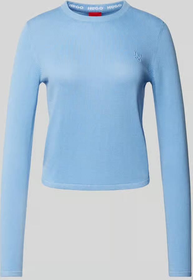 HUGO Gebreide pullover met labelstitching model 'Scallia' - Foto 2