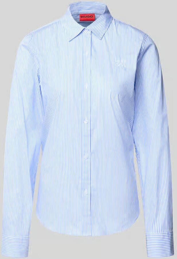 HUGO Getailleerde overhemdblouse van katoenmix model 'THE ESSENTIAL SHIRT'