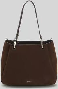 HUGO Handtas met velourslook met leer-aandeel