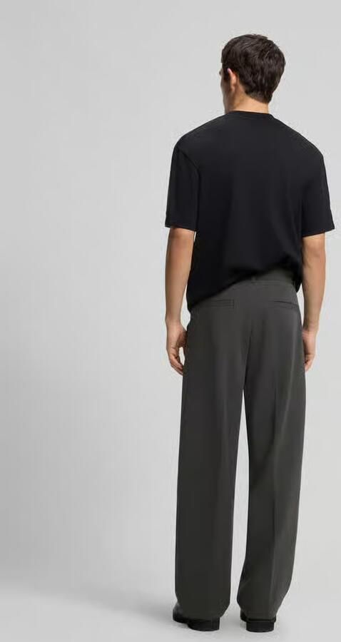 HUGO high waist bandplooibroek met persplooien - Foto 3