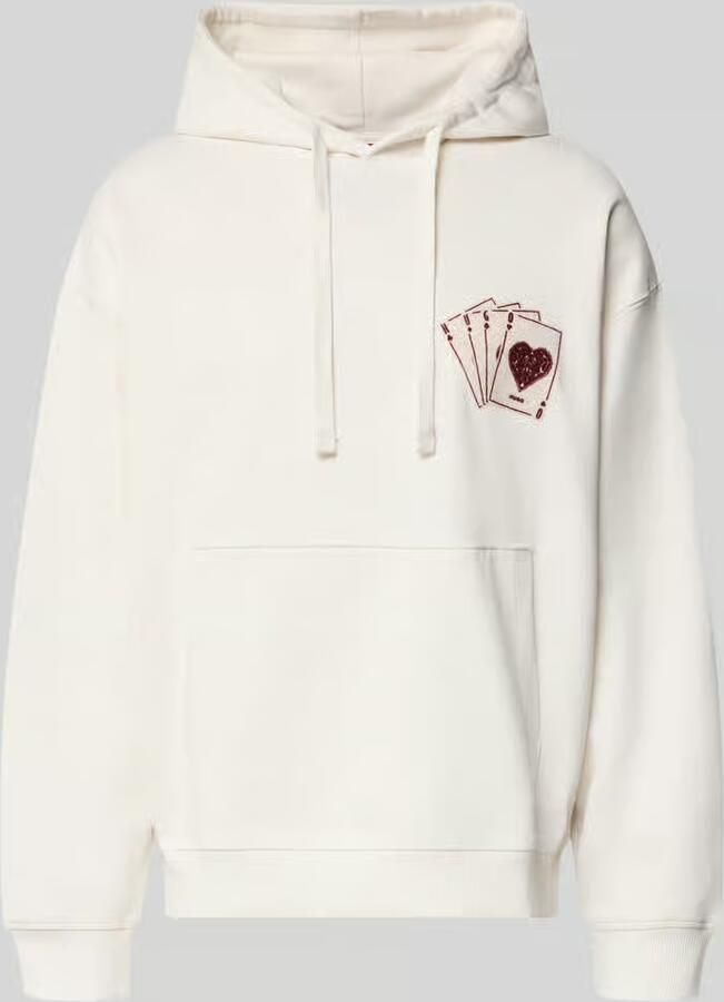 HUGO Hoodie met grote print aan de achterkant model 'Dewerhood'