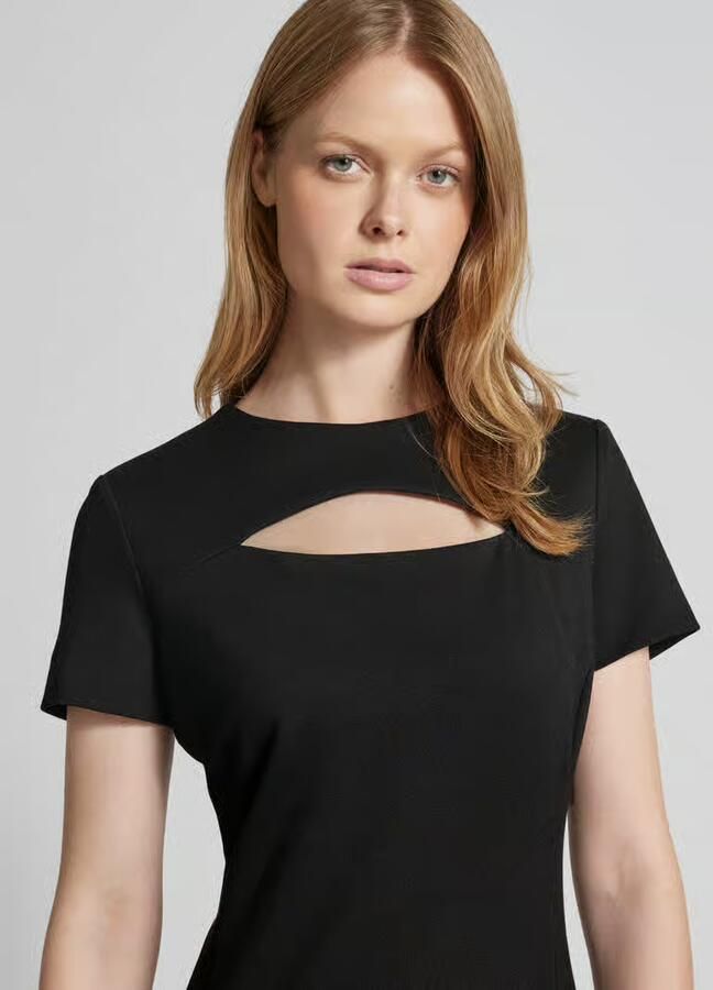 HUGO Kokerjurk met cut-out model 'Kalmine'
