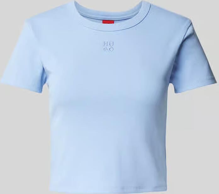 HUGO Kort T-shirt met labelstitching model 'Delanor' - Foto 4
