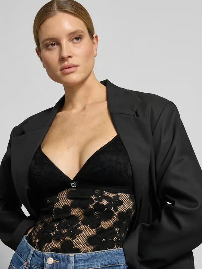 HUGO Lingerie-body in kantlook model 'BLOOM LACE BODYSUIT'