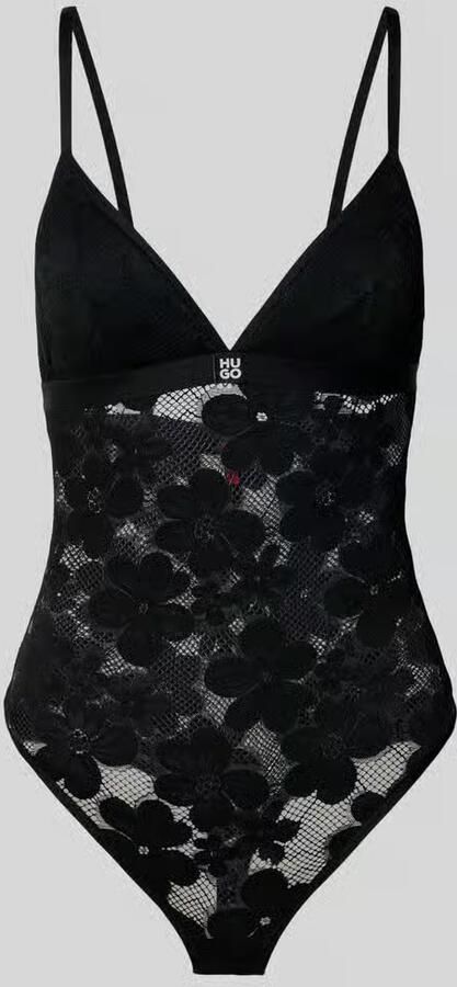 HUGO Lingerie-body in kantlook model 'BLOOM LACE BODYSUIT' - Foto 2