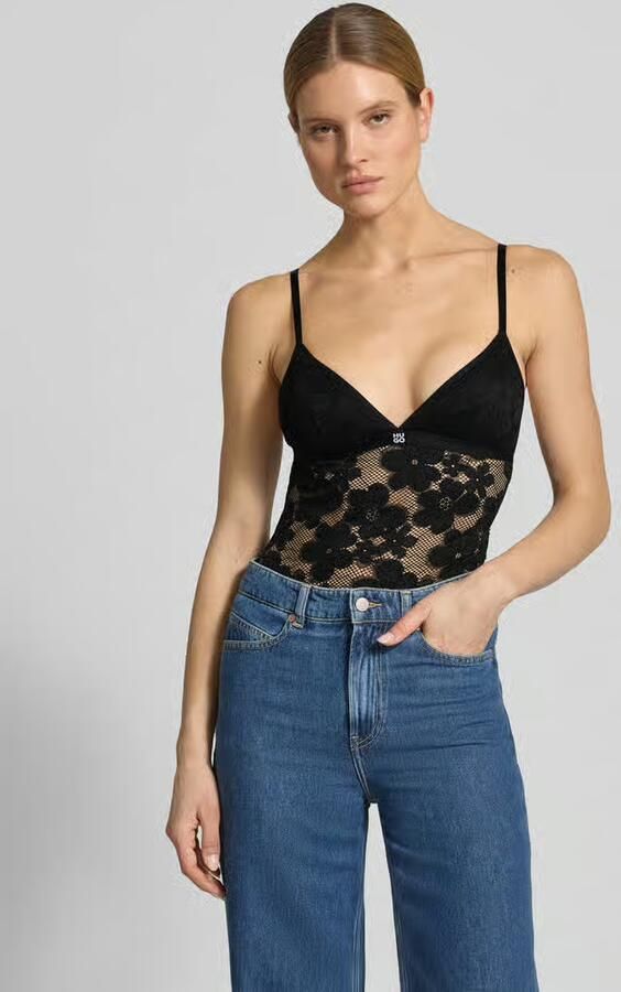 HUGO Lingerie-body in kantlook model 'BLOOM LACE BODYSUIT' - Foto 2