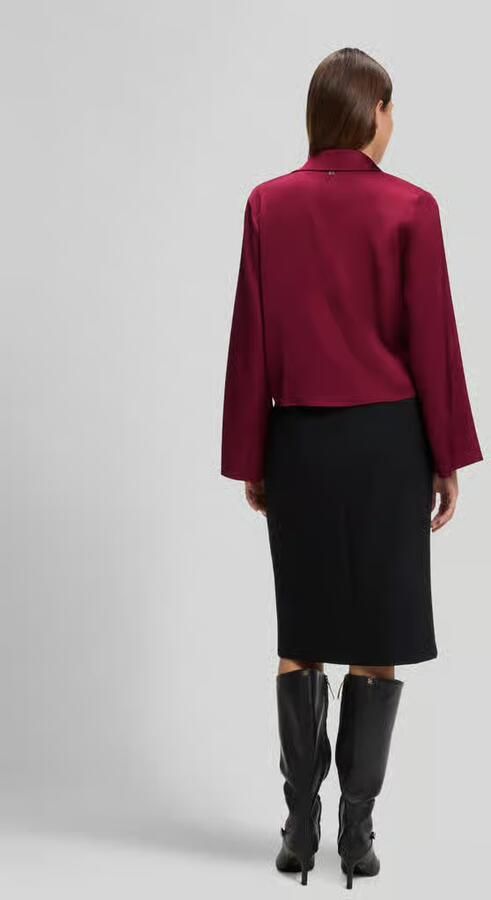 HUGO Loose fit blouse met lange mouwen met strikdetail model 'Errika' - Foto 2