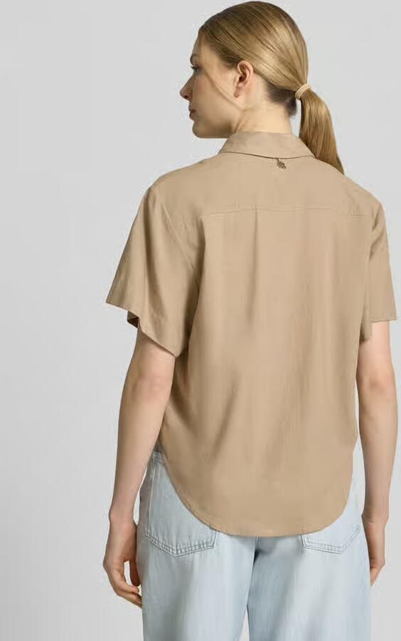 HUGO loose fit blouses met korte mouwen van mix van linnen en viscose model 'ENCANTADA' - Foto 2