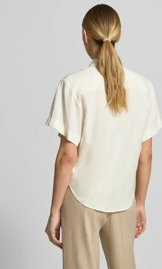 HUGO loose fit blouses met korte mouwen van mix van linnen en viscose model 'ENCANTADA' - Foto 4