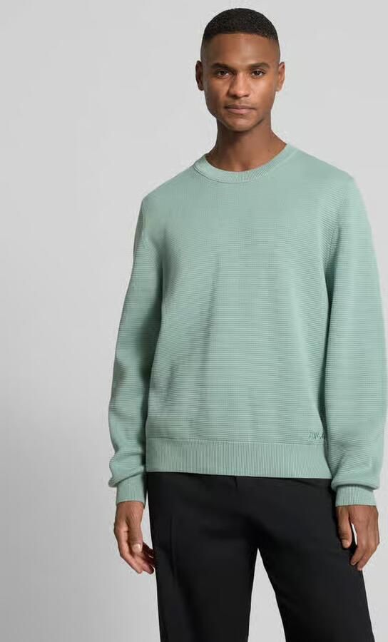 HUGO Loose fit gebreide pullover van puur katoen model 'SAN CELLY' - Foto 2