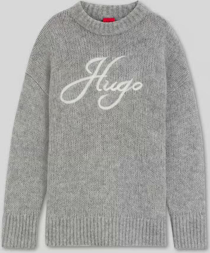 HUGO Loose fit pullover van mix van wol en alpaca model 'Sloguinny'